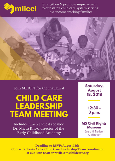 Child Care Leadership Meeting Flyer